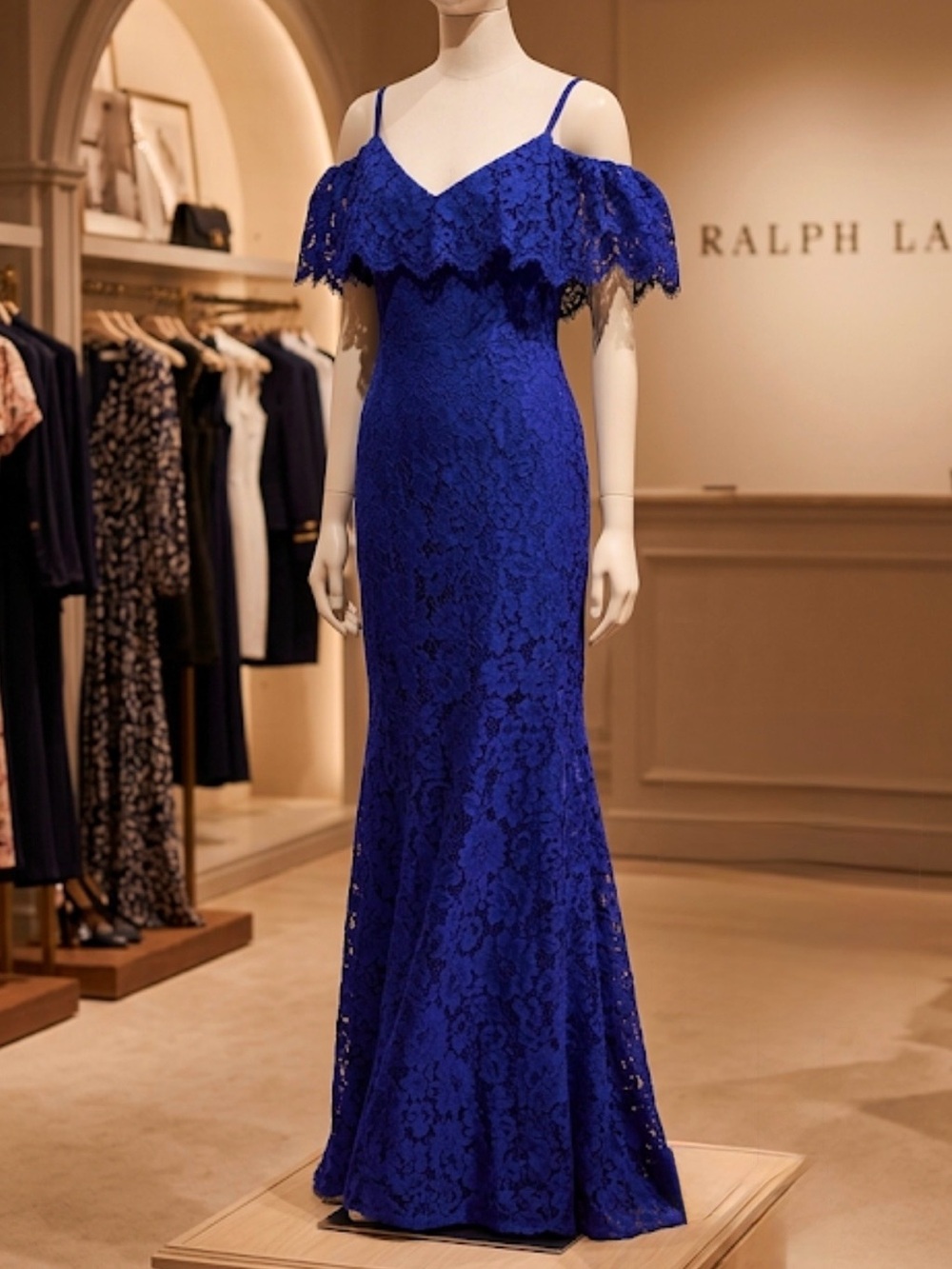 Royal Blue Ralph Lauren Lace Gown